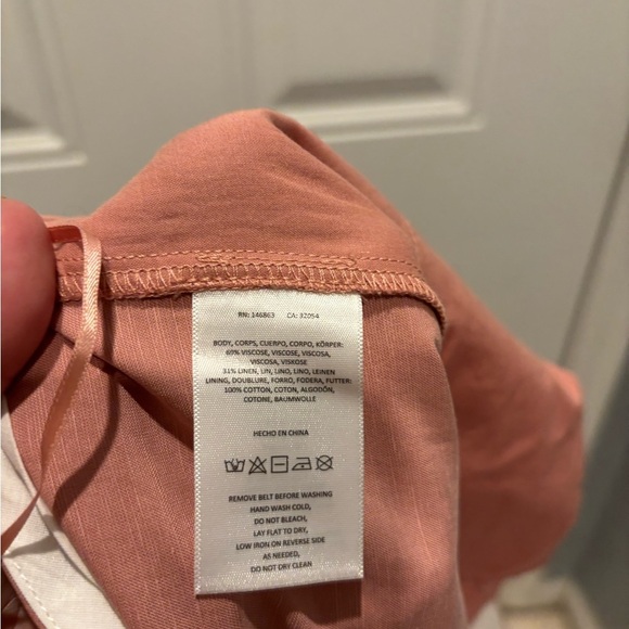 NEW Anthropologie Mare Mare  Wide-Leg Trousers Pink Linen Pastel Neutral - Picture 4 of 4